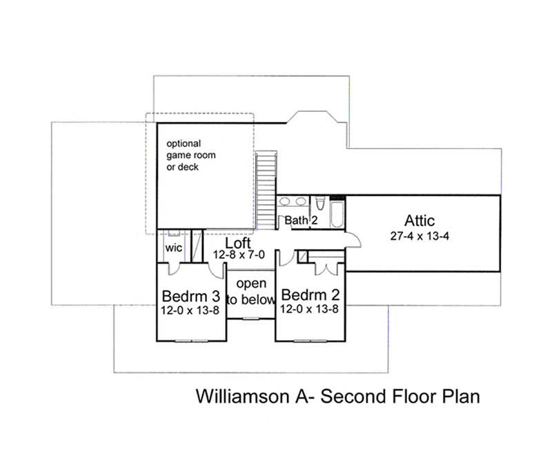 Floor Plan Second Story of Plan #117-1077
