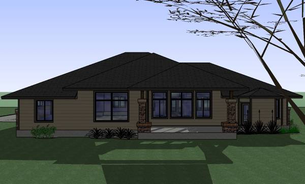 Home Plan Rear Elevation of this 3-Bedroom,2813 Sq Ft Plan -117-1078