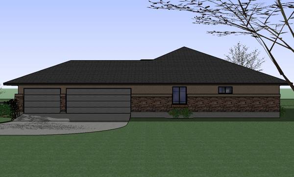 Home Plan Right Elevation of this 3-Bedroom,2813 Sq Ft Plan -117-1078