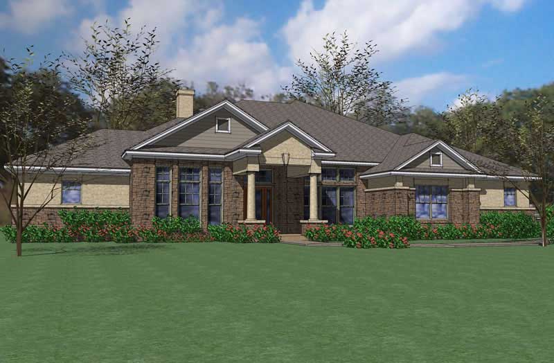 Front elevation of Traditional home (ThePlanCollection: House Plan #117-1082)