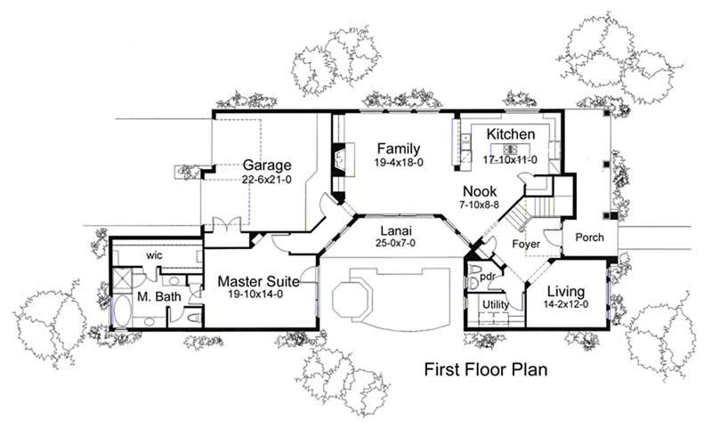 Floor Plan First Story of Plan #117-1086