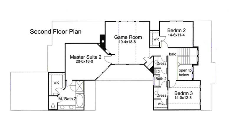 Floor Plan Second Story of Plan #117-1086