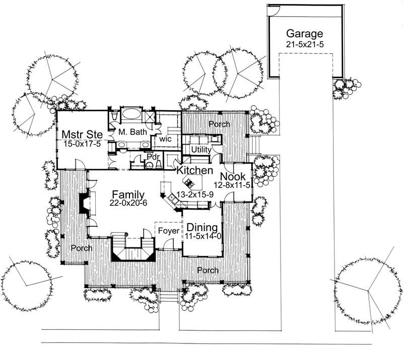 Floor Plan First Story of Plan #117-1088