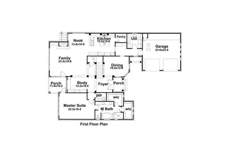 Floor Plan First Story of Plan #117-1089