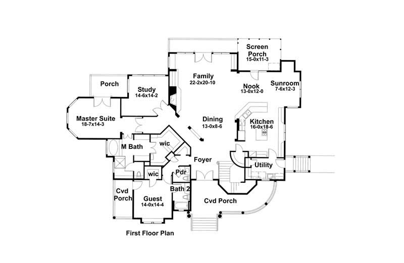 Floor Plan First Story of Plan #117-1090