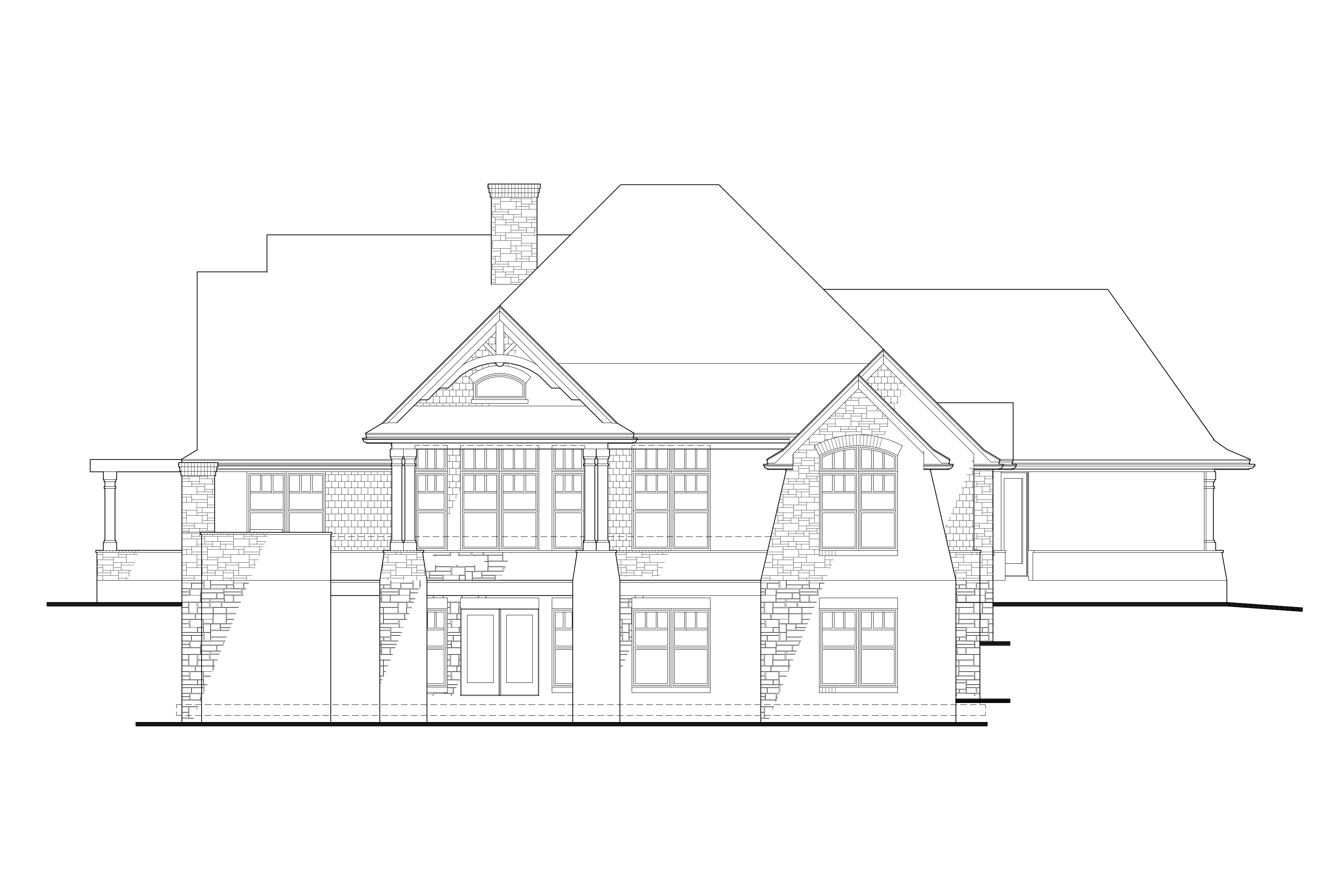 Home Plan Rear Elevation of this 3-Bedroom,2091 Sq Ft Plan -117-1092