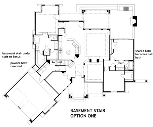 Floor Plan Basement of Ranch Plan #117-1092
