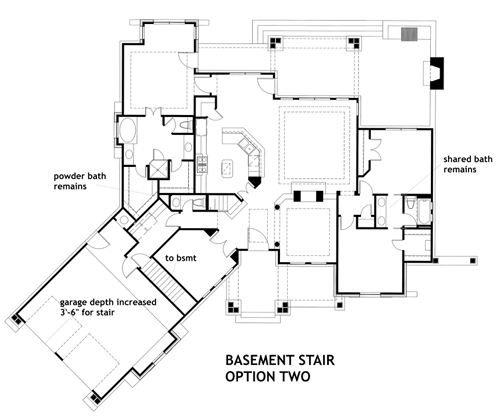 Floor Plan Basement of Ranch Plan #117-1092
