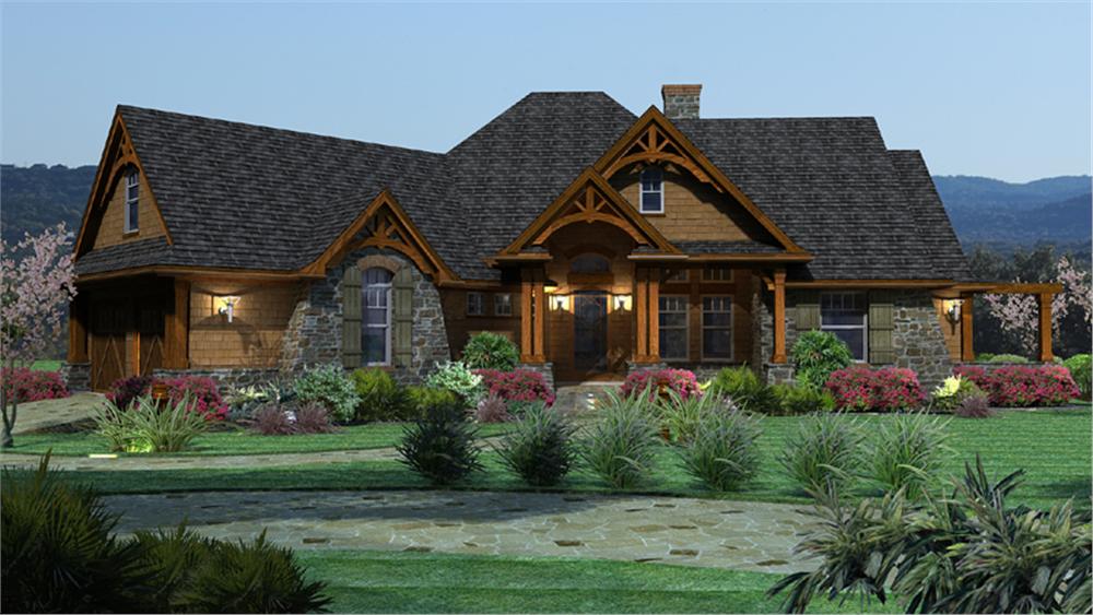 Front View of this 3-Bedroom, 2091 Sq Ft Plan - 117-1092