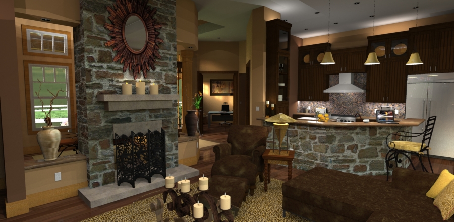 Living Room of this 3-Bedroom, 2091 Sq Ft Plan - 117-1092