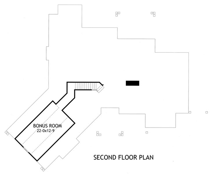 Floor Plan Second Story of Ranch Plan #117-1092
