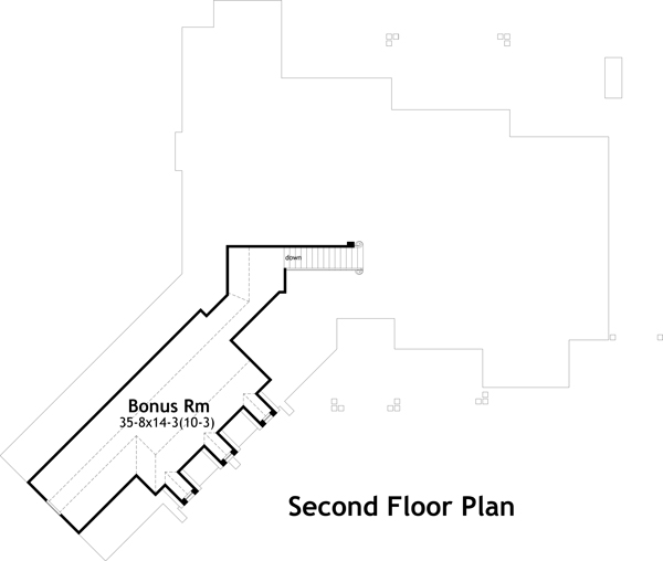 Floor Plan Second Story of Texas Style Plan #117-1094