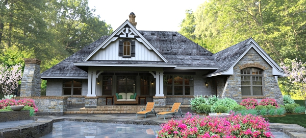 Home Plan Rear Elevation of this 3-Bedroom,2495 Sq Ft Plan -117-1094