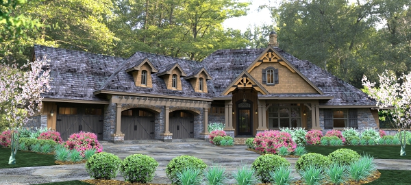 Front elevation of Texas Style home (ThePlanCollection: House Plan #117-1094)