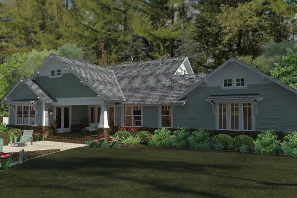 Home Plan Rear Elevation of this 3-Bedroom,1879 Sq Ft Plan -117-1095