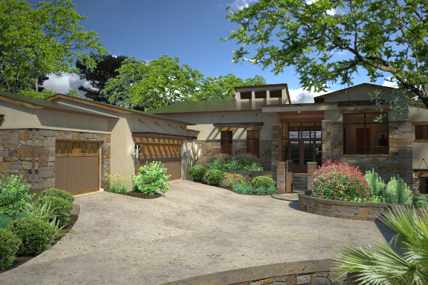 Front elevation of Florida Style home (ThePlanCollection: House Plan #117-1097)
