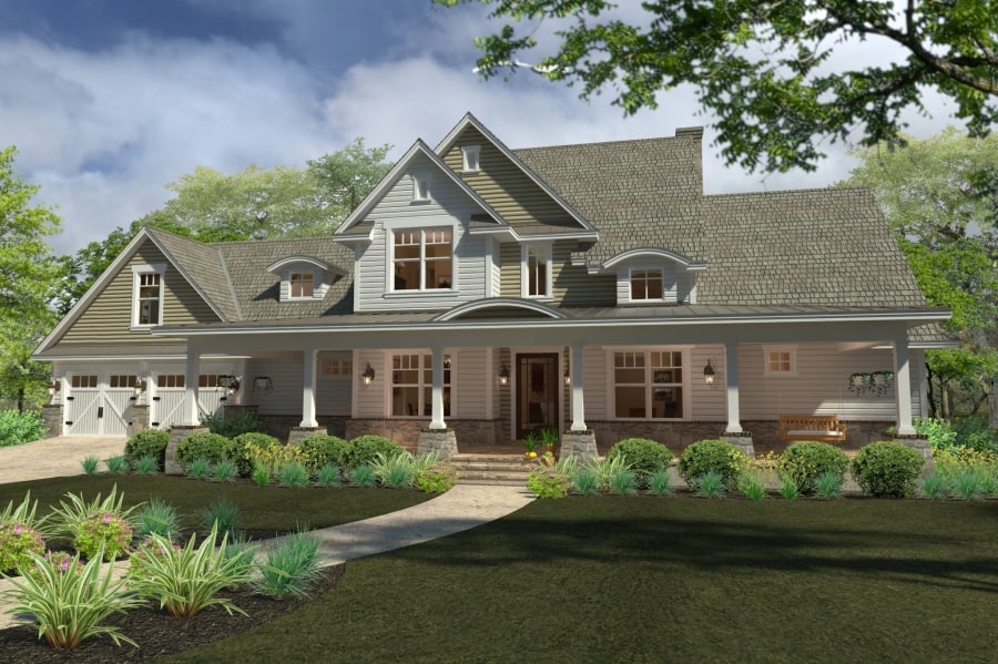 Front elevation of Southern Farmhouse home (ThePlanCollection: House Plan #117-1100)