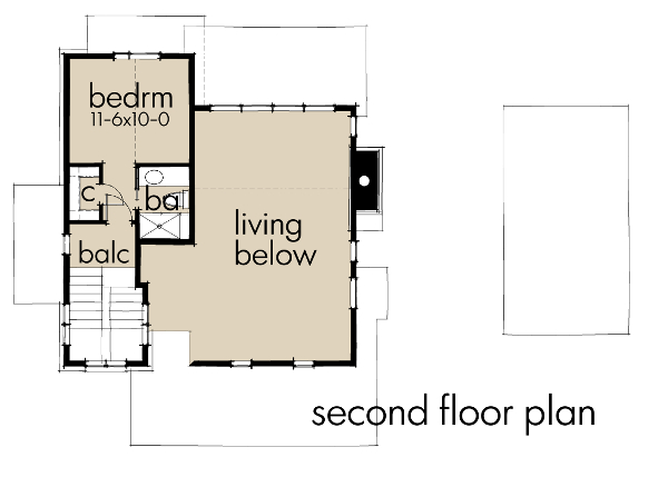 Floor Plan Second Story of Contemporary Plan #117-1101