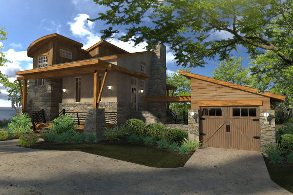 Right Side View of this 2-Bedroom,985 Sq Ft Plan -985