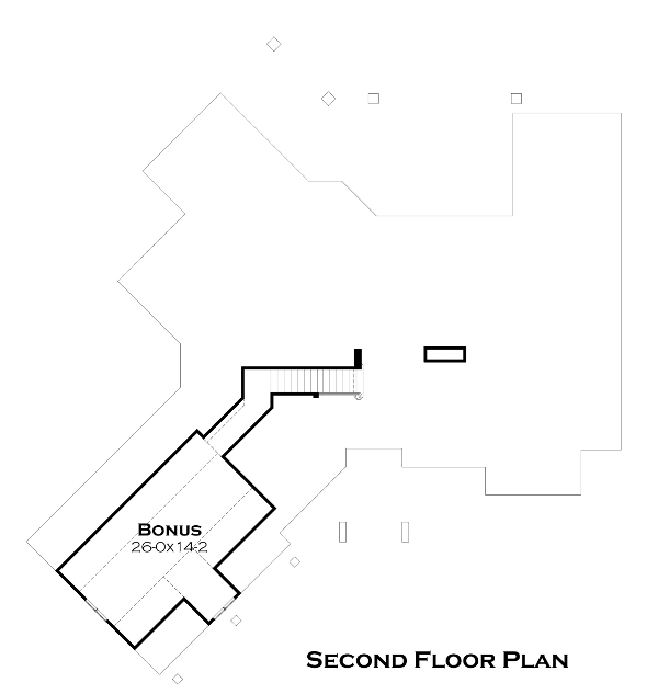 Floor Plan Bonus Room of Cottage Plan #117-1102