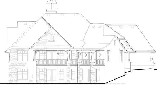 Home Plan Rear Elevation of this 4-Bedroom,2482 Sq Ft Plan -117-1102