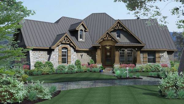 Front View of this 3-Bedroom, 2847 Sq Ft Plan - 117-1103