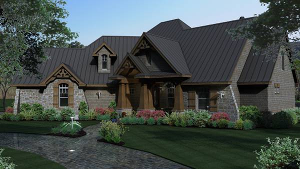 Front View of this 3-Bedroom, 2847 Sq Ft Plan - 117-1103