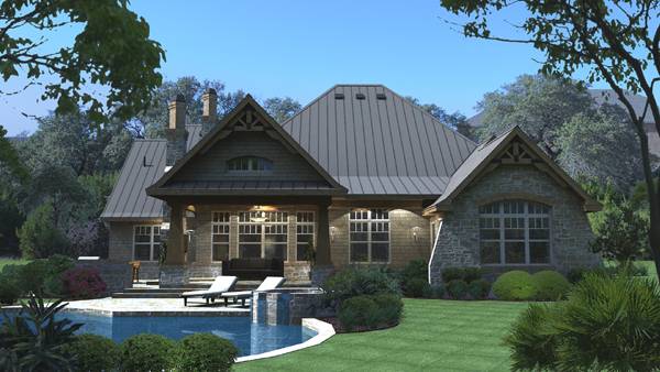 Rear View of this 3-Bedroom, 2847 Sq Ft Plan - 117-1103