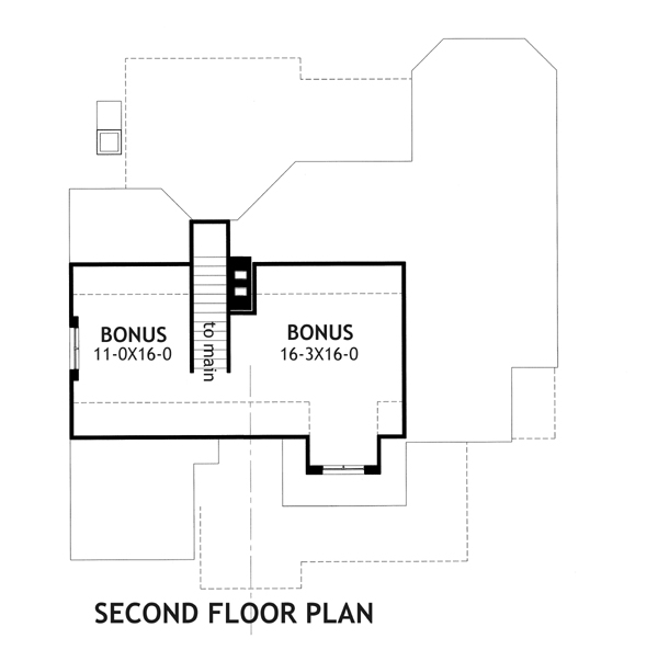 Floor Plan Bonus Room of Bungalow Plan #117-1104