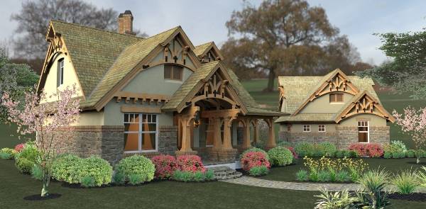 Front View of this 3-Bedroom, 1421 Sq Ft Plan - 117-1104