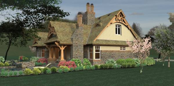 Right Side View of this 3-Bedroom, 1421 Sq Ft Plan - 117-1104