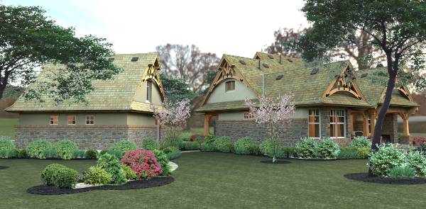 Rear View of this 3-Bedroom, 1421 Sq Ft Plan - 117-1104