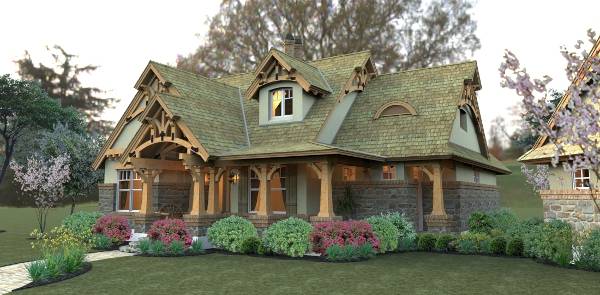 Front View of this 3-Bedroom, 1421 Sq Ft Plan - 117-1104