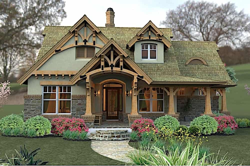 Bungalow style home (ThePlanCollection: Plan #117-1104)