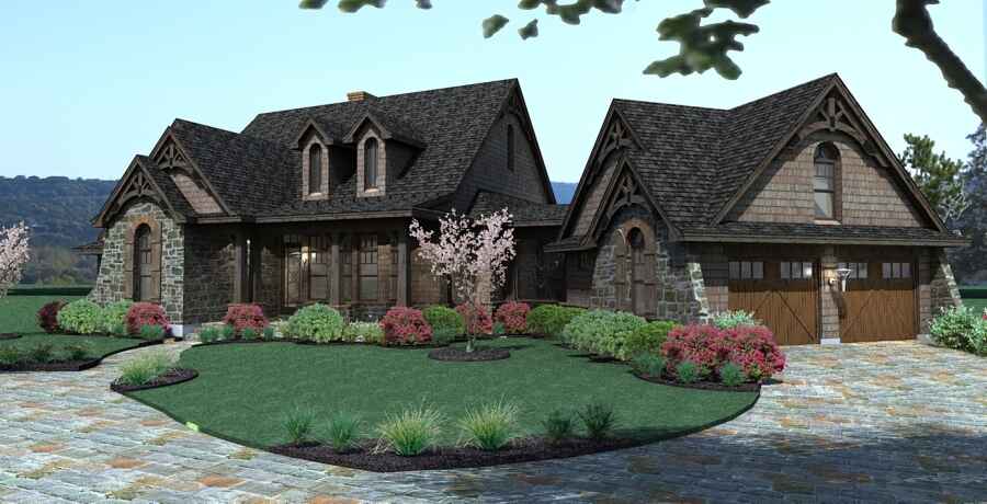 Side View of this 3-Bedroom, 1698 Sq Ft Plan - 117-1105