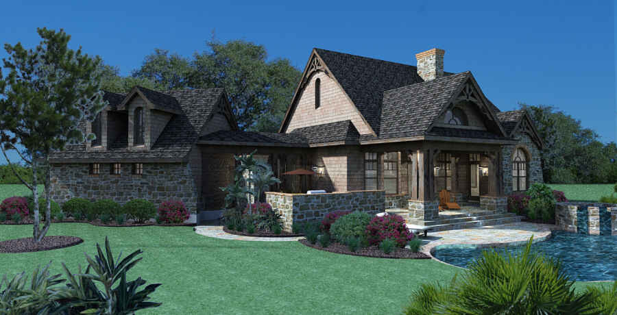 Right Side View of this 3-Bedroom, 1698 Sq Ft Plan - 117-1105