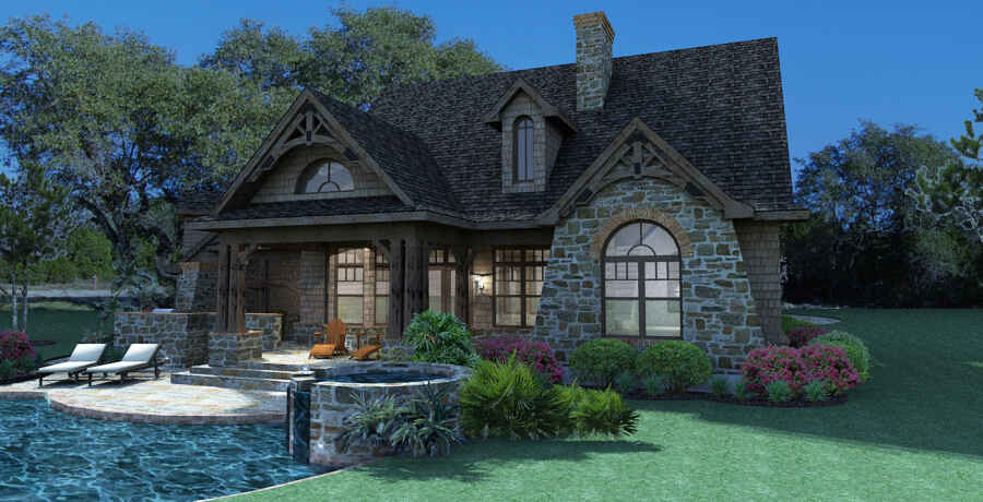 Rear View of this 3-Bedroom, 1698 Sq Ft Plan - 117-1105