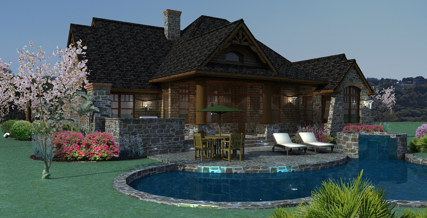 Rear View of this 3-Bedroom, 1848 Sq Ft Plan - 117-1107