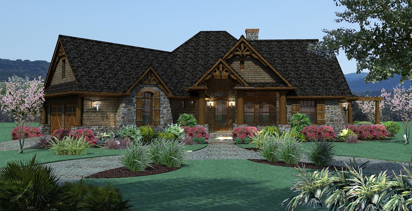 Front View of this 3-Bedroom, 1848 Sq Ft Plan - 117-1107