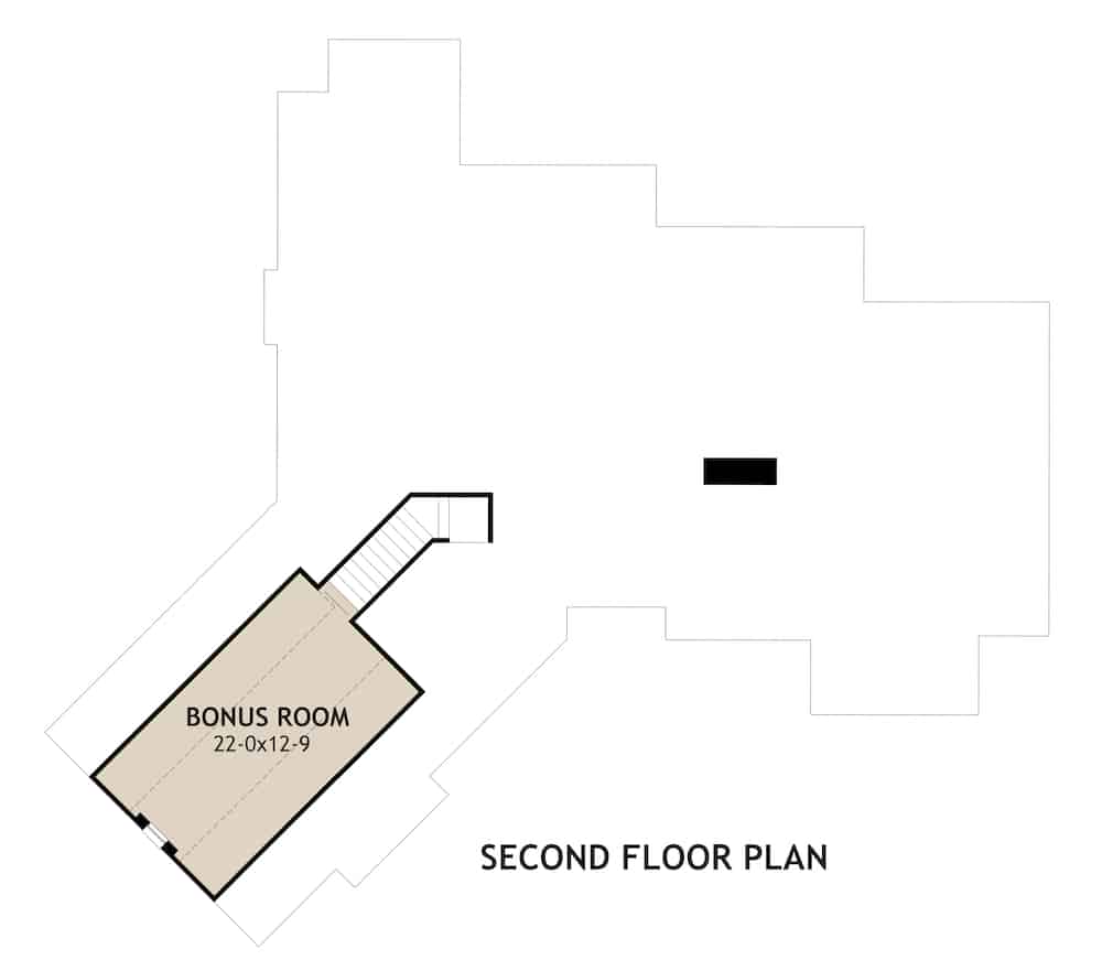 Floor Plan Bonus Room of Ranch Plan #117-1107