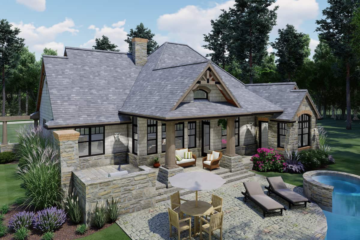 Rear View of this 3-Bedroom, 1848 Sq Ft Plan - 117-1107