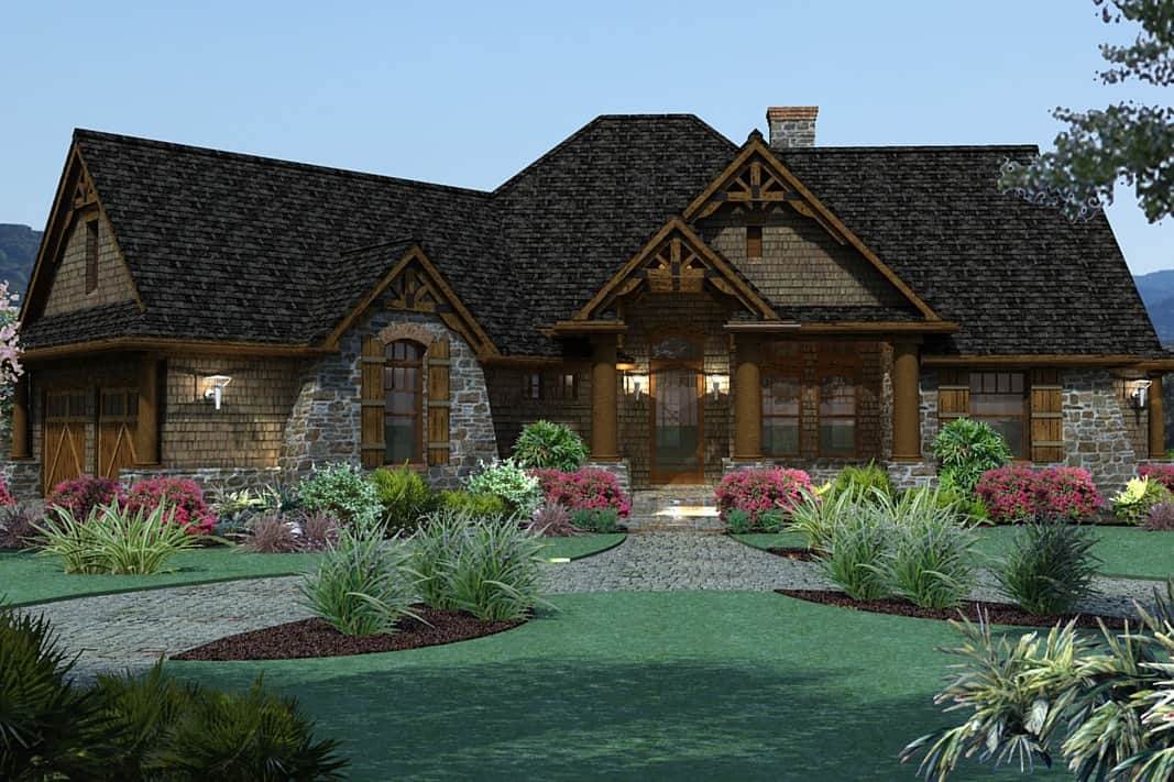 Front View of this 3-Bedroom, 1848 Sq Ft Plan - 117-1107