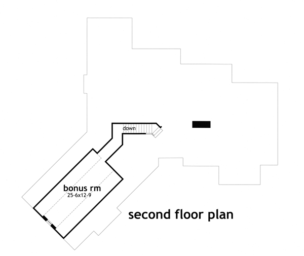 Floor Plan Bonus Room of Ranch Plan #117-1108