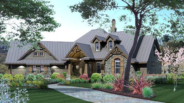 Front View of this 3-Bedroom, 2106 Sq Ft Plan - 117-1108