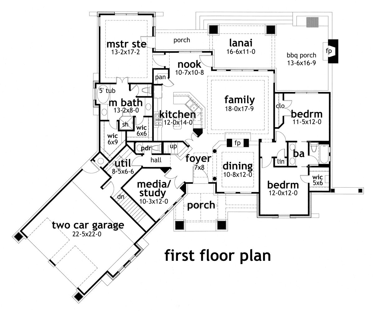 Main Level of Ranch Plan #117-1108