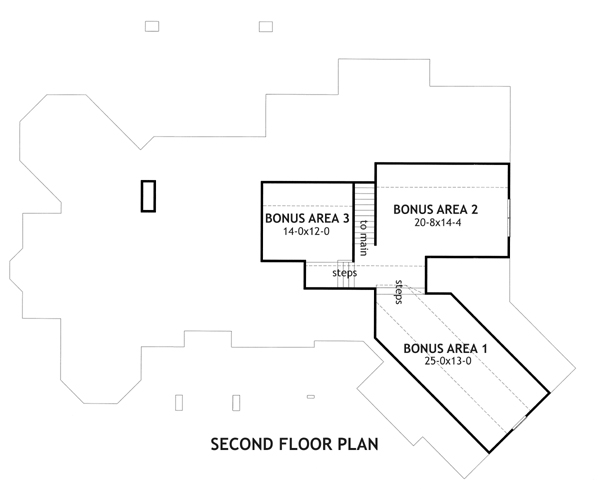 Floor Plan Bonus Room of Cottage Plan #117-1109