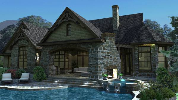 Rear View of this 3-Bedroom, 2595 Sq Ft Plan - 117-1109