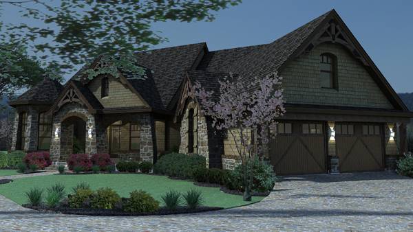 Right Side View of this 3-Bedroom, 2595 Sq Ft Plan - 117-1109