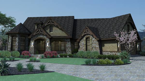 Front View of this 3-Bedroom, 2595 Sq Ft Plan - 117-1109