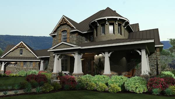 Right Side View of this 4-Bedroom, 3349 Sq Ft Plan - 117-1110